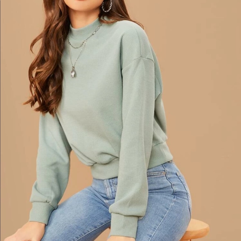 Shein Waffle Knit Pullover